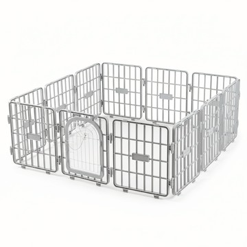 Ding Dong Pet 寵物舒適圍欄 11片 + 安全門  1組  淺灰  37 x 42 厘米