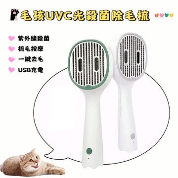 【A&R】毛孩UVC光殺菌除毛梳 兩色任選