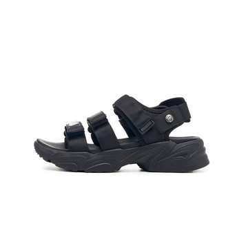 【FILA】TAPERED SANDALS 涼鞋 女鞋 厚底涼鞋 黑色-5S316Y012