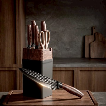 [台灣現貨] 刀具組 菜刀 主廚刀 料理刀7件組帶磨刀石 水果刀 料理剪刀