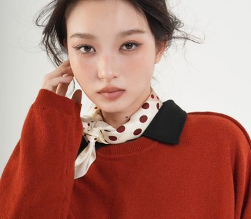 【波點漿果】法式復古/百搭桑蠶絲絲巾