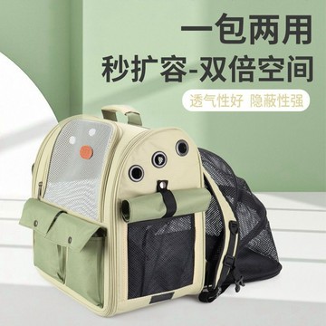 🔥優選🔥大容量貓包外出便攜雙肩寵物貓咪書包狗狗背包透氣折疊大號貓籠子