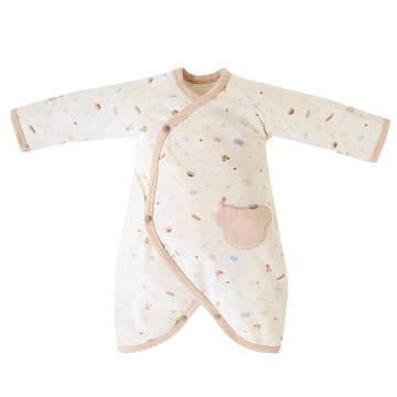 【SISSO有機棉】愛吃麵包的熊天絲棉蝴蝶裝 3M 6M