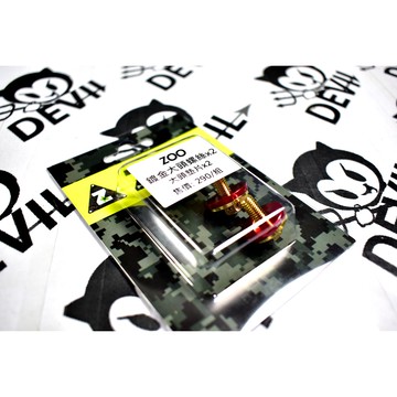 ZOO | 鍍金 大頭螺絲+大頭墊片 車牌螺絲 大牌螺絲 牌照螺絲 一組2顆 各車種適用 紅色