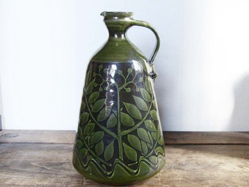 花楸手把壺（橄欖綠）/ Rowan vase 陶器