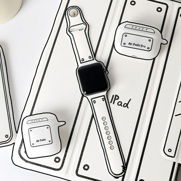 ins爆款 塗鴉漫畫風 情侶款錶帶 適用蘋果手錶 Apple Watch S10 9 8 7 6 5 SE Ultra