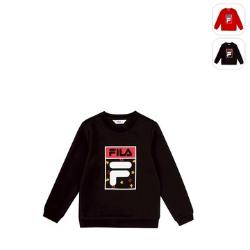 【FILA】KIDS 孩童款 長袖圓領T恤-黑色 1TEX-8401-BK