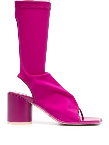 MM6 Maison Margiela - slip-on sock-style boots - women - Calf Leather/Fabric/Fabric/Calf Leather - 38.5 - Pink