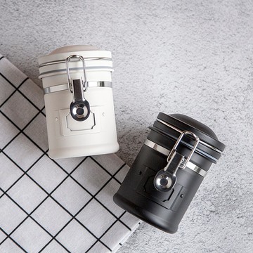 Mini密封罐黑色白色 咖啡豆罐/保鮮罐/150g/密封保存咖啡豆