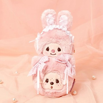 MONCHHICHI 粉色蘿莉塔 蒙奇奇 綁帶 耳機包 收納小包 兩款
