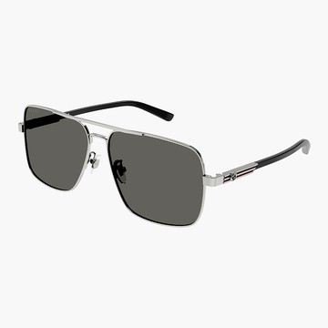 【GUCCI 古馳】方形金屬太陽眼鏡(GG1289S-001)