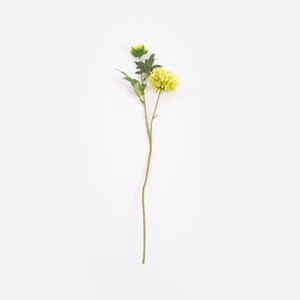 查莉擬真花插雙頭小球菊47cm 綠黃
