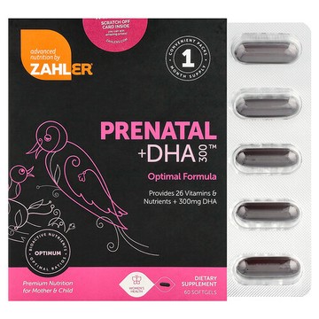 Zahler, Prenatal + DHA 300 特優效產前 DHA 軟凝膠，180 粒裝