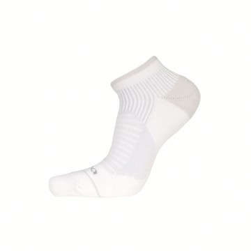 休閒無縫全氣墊船襪-條紋 - L白