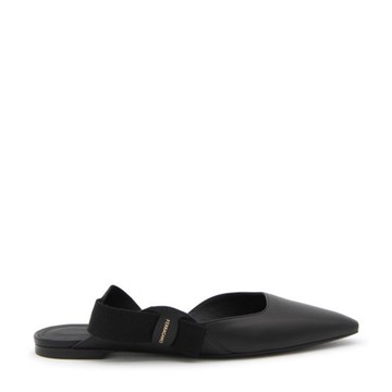 Ferragamo - Black Leather Vania Flats