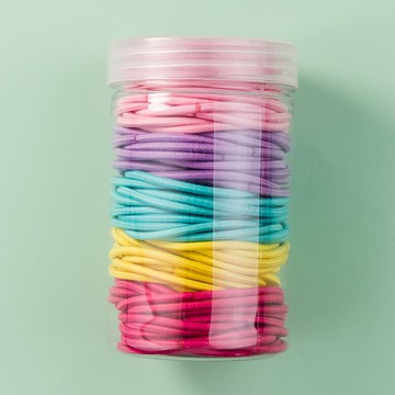 盒裝糖果色基礎皮筋女網紅INS高彈力簡約扎頭發皮筋彩色發圈頭繩