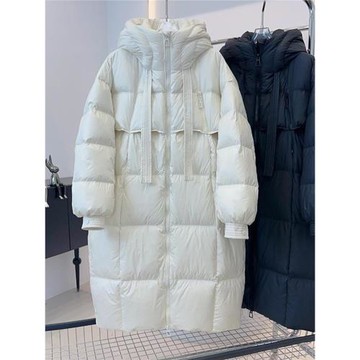 2024冬季新款羽絨棉服長款飄帶寬松加厚過膝韓系保暖夾棉襖外套女