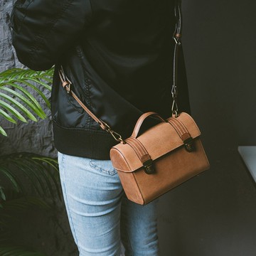 真皮絕美寶藏包 X049 淺油皮