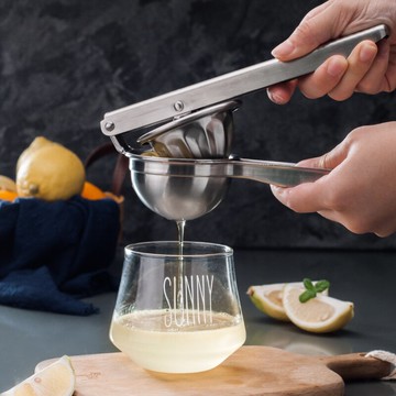 304不銹鋼擠檸檬夾水果壓汁器手壓 小型便攜式手動榨橙汁機神器