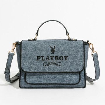 PLAYBOY - 翻蓋手提包附長背帶  Elevated系列 - 藍色