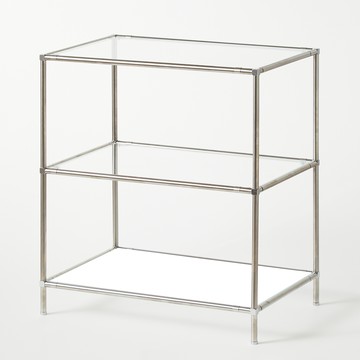 dOLEE FUN 簡約強化玻璃長方形模組層架  寬度 600mm  透明+透明+白色  3層