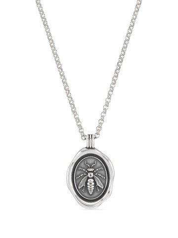 DOWER AND HALL - Resiliance Wasp medallion necklace - men - Sterling Silver - One Size
