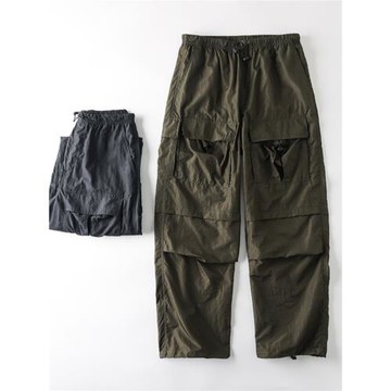 機能工裝風！輕薄透氣！寬松舒適！春夏薄款男士直筒多口袋休閑褲