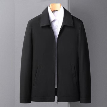 爸爸秋裝夾克翻領中年男士外套春秋款中老年男裝上衣商務休閑寬松