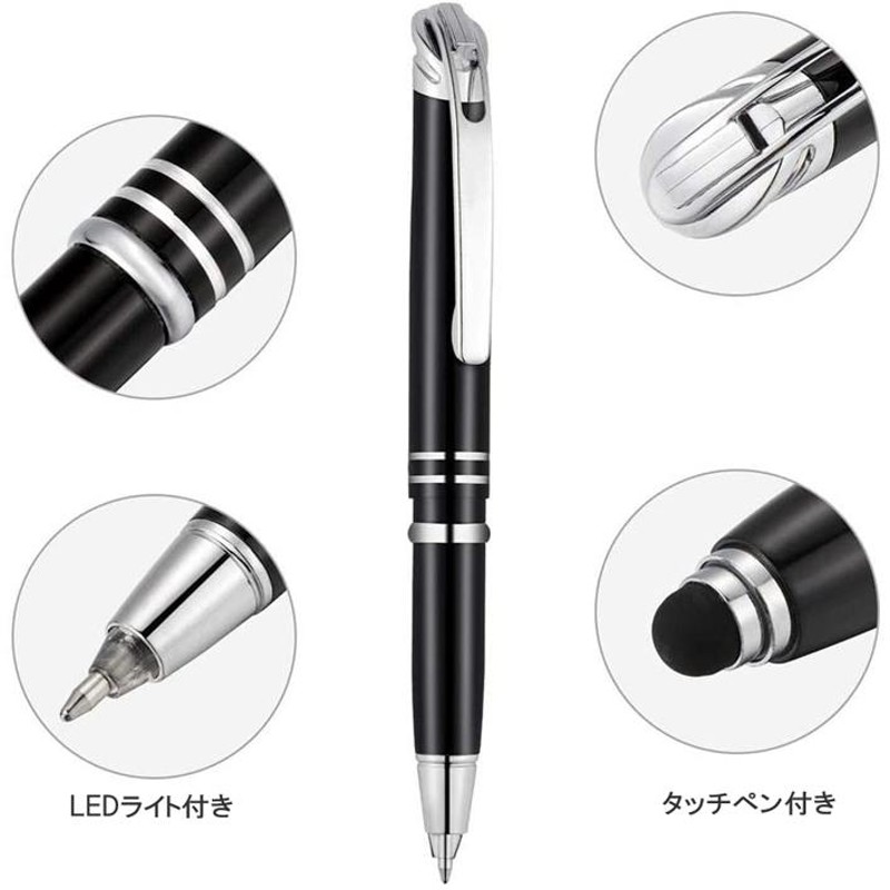 光る ボールペン LED タッチペン 3in1 多機能ペン LED照明ペン LED