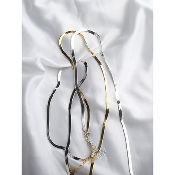 NNU明星同款小眾輕奢S925純銀金色蛇骨鏈項鏈歐美ins女簡約鎖骨鏈