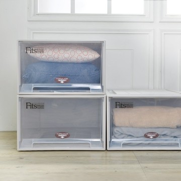日本天馬 Fits特大款45寬單層抽屜收納櫃-高20cm 3入