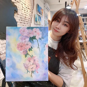 王咖咖 油畫－春遊。彩虹野櫻 5F