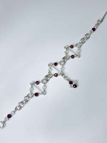 菱系_菱曦 紅石榴石+托帕石款 手鍊