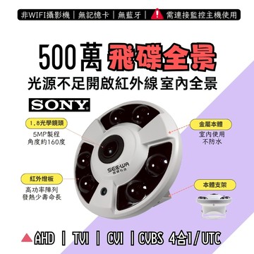 超廣角攝影機 飛碟全景 5MP 500萬 AHD 監視器 監控鏡頭 監視器鏡頭