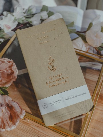 手工活版線裝長型筆記本(點陣內頁) - G.感恩