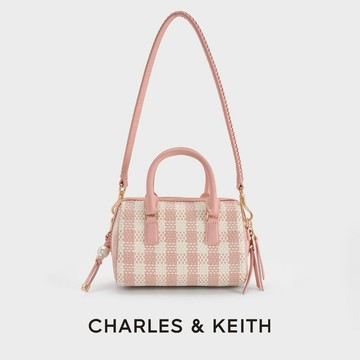 【CHARLES & KEITH】限時特價! Everleigh 格紋保齡球包｜情人禮物首選｜生日禮物｜快速出貨｜小CK