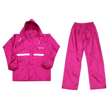 兩件式雨衣 PVC+牛津布  XXL  玫紅色