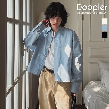 韓系cleanfit 短版拼接大口袋 寬鬆落肩 長袖襯衫【PAWP04】現貨＋預購