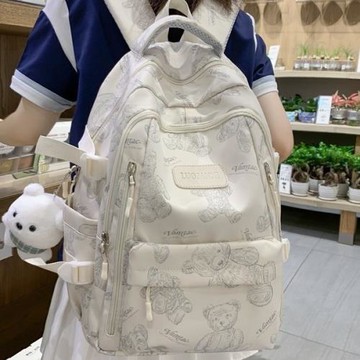 小清新女生輕便大容量休閑雙肩包