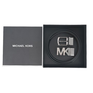 Michael Kors 男士雙面腰帶禮盒組合/黑