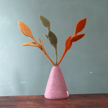 羊毛氈插花植物/秋天葉子