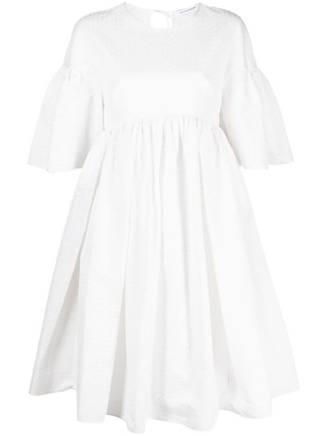 Cecilie Bahnsen - bow-embellished minidress - women - Polyester/Paper/Polyester/Cupro - 8 - White