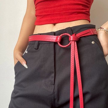 男女簡約圓扣腰帶時尚復古風個性街頭腰帶