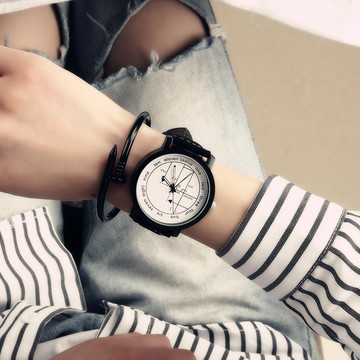 免運🔥韓版大表盤原宿風復古個性簡約女潮流時尚皮鏈潮男中學生情侶手錶簡約 石英錶 運動錶 防水手錶 學生錶 考試手錶