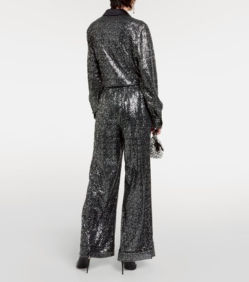 Dolce & Gabbana Sequined high-rise wide-leg pants