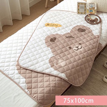 韓國 Prielle - 純棉防水墊-可愛捲毛熊 (75*100cm)