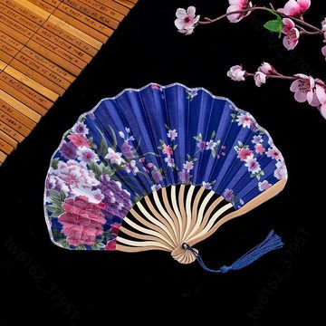 【臺灣有貨 可開票】小扇子娟布摺疊舞蹈扇子古風扇可愛貝殼扇夏季隨身便攜摺扇配漢服