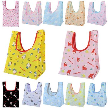 小禮堂 Sanrio 三麗鷗 環保折疊購物袋 5L (滿版款) Kitty 美樂蒂 酷洛米 布丁狗 大耳狗