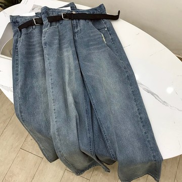 冬季時尚休閑百搭直筒牛仔褲女 L#151入