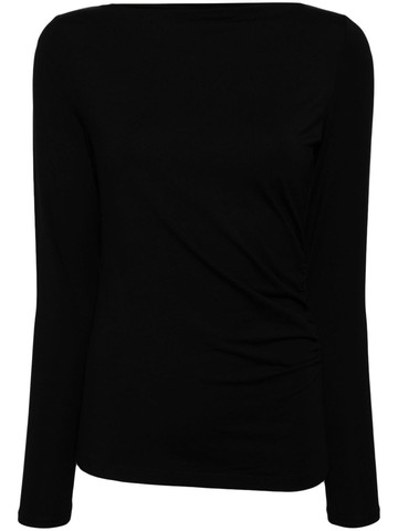 Vince - ruched long-sleeve top - women - Rayon/Spandex/Elastane - XS - Black